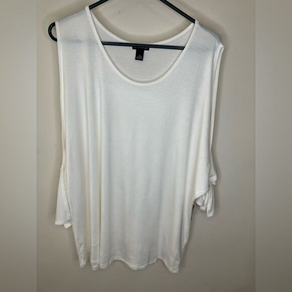 Cream Boho Tie Sleeve Top Sz 2x - Picture 1 of 9